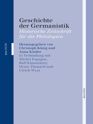 cover image of Geschichte der Germanistik